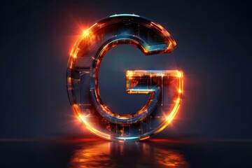 Leinwandbilder - Illuminated letter G with bright lights, perfect for signage or advertising purposes