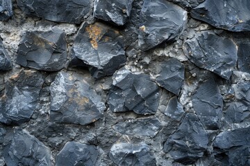 Poster - Close up view of a clock mounted on a rock wall, suitable for time management concepts