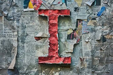 Poster - Close-up shot of a piece of paper on a wall. Perfect for office or education concepts