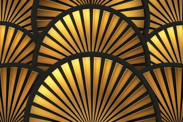 Poster - Detailed close up of a fan pattern on a wall. Suitable for background or texture use
