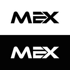 MEX logo. M E X design. White MEX letter. MEX, M E X letter logo design. M E X letter logo design in FIVE, FOUR, THREE, style. letter logo set in one artboard. M E X letter logo vector design.