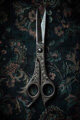 Poster - A pair of scissors placed on a table, suitable for various concepts