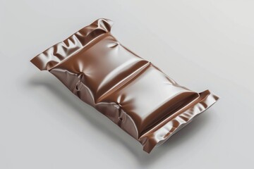 Poster - A delicious bar of chocolate on a wooden table. Ideal for food-related projects