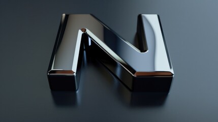 Aufkleber - Detailed shot of a metal letter N, perfect for educational or industrial designs