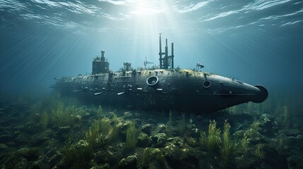 Wall Mural - Submarine sinking UHD Wallpaper