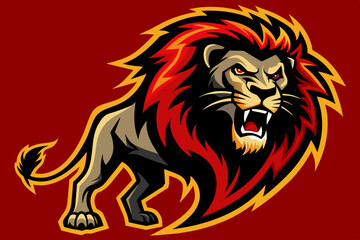 Wall Mural - lion logo vector illustration