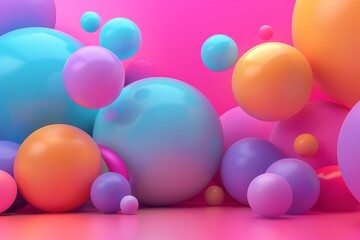 Wall Mural - A colorful display of many different colored balls