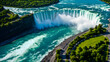© StellarK - Niagara Falls in Canada, aerial view, famous tourist attractions, magnificent natural scenery, banners and background