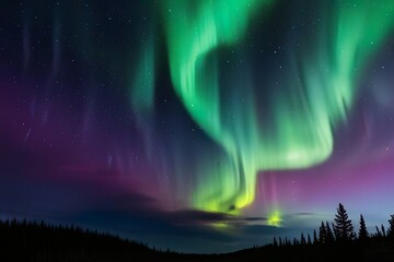 Wall Mural - aurora borealis in the sky