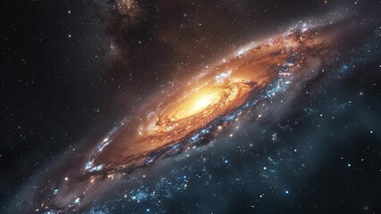 Galaxies in the universe. Milky Way. A spiral galaxy in the space. View from space to a spiral galaxy and stars. Space background. Nebula and galaxies in space. Beautiful space. Bright galaxy panorama