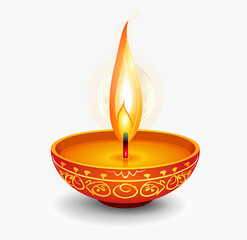 Wall Mural - illustation of Diwali festival of lights tradition Diya oil lamps against dark background
A traditional Indian art of decorating the entrance to a house. Diwali festival holiday design. 
