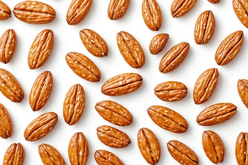 Roasted Almonds on White Background