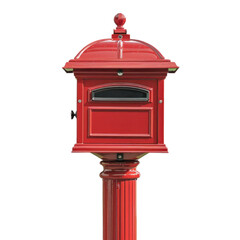 Red Vintage Mailbox on a Pole