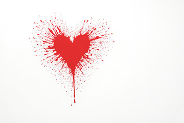 Sticker - Red paint splattered in the shape of a heart