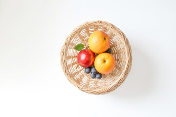 Canvas Print - Fresh Fruit in Wicker Basket