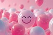 © Shadowkiruu - A bunch of pink and white balloons with a smiley face on one of them