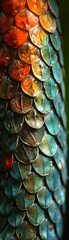 Poster - A leafy green and blue dragon tail with a red stripe