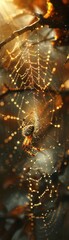 Wall Mural - a spider web is shown with a spider in the middle