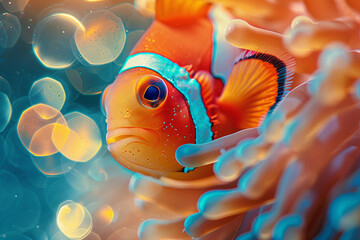 Colorful fish swimming in an aquarium