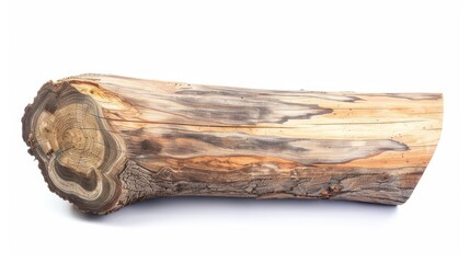 Wall Mural - wooden log isolated on a white background 
