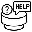© Vectorslab - A linear design icon of help chat
