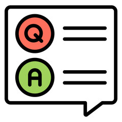 Sticker - A beautiful design icon of question and answer

