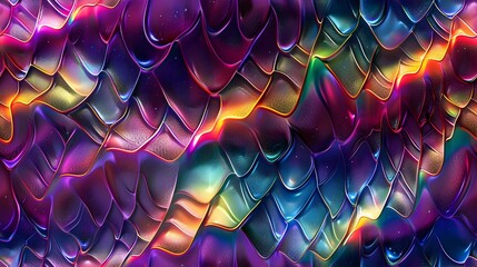 Wall Mural - Mesmerizing Serpentine Waves of Prismatic Radiance A Captivating Surreal Digital Art Composition