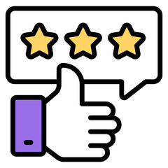 Sticker - A flat design icon of customer review

