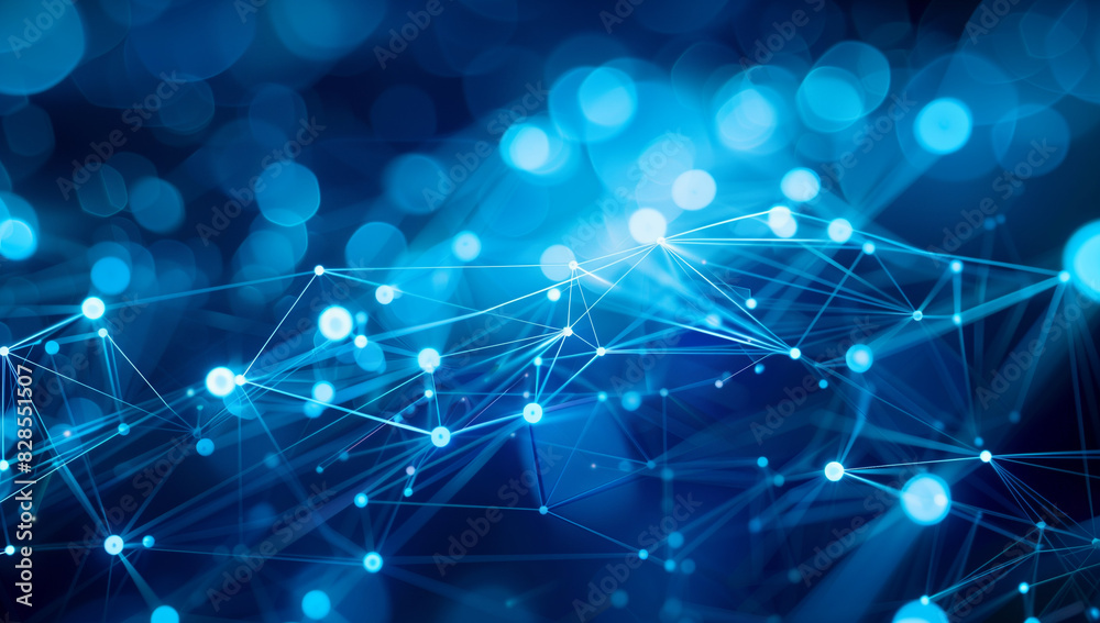 Abstract digital background with glowing network connections and ...
