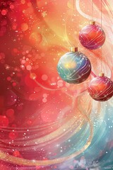 Canvas Print - Christmas background with hanging ornaments