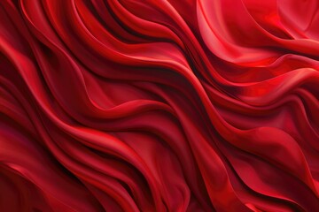 Poster - Detailed close up view of red fabric. Ideal for textile backgrounds