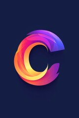 Poster - Vibrant letter C made of colorful shapes, perfect for educational projects or graphic design