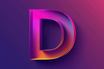 Aufkleber - Brightly colored paper letter D, perfect for educational materials or artistic projects