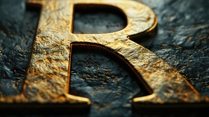Aufkleber - A detailed close up of a metal letter 