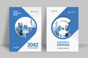 Wall Mural - City Background Business Book Cover Design Template