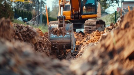 Poster - A bulldozer in action, perfect for construction projects