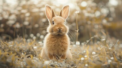 image of an endearing and charming brown fluffy bunny