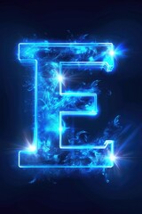 Poster - Bright blue lights shining on the letter 