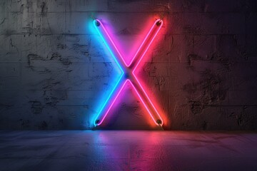 Poster - A couple of neon lights on a wall. Suitable for urban themed designs