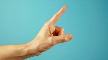Aufkleber - A person's hand with a finger raised, signaling something important. Ideal for communication concepts