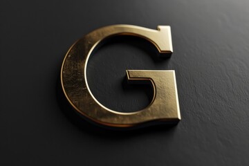 Poster - Bold and striking golden letter G on a sleek black background. Perfect for branding and design projects