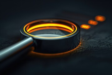 Aufkleber - Close up of a magnifying glass on a table, useful for various educational and research concepts