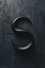 Aufkleber - Black wall with a prominent letter S, suitable for graphic design projects