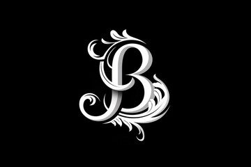 Aufkleber - Simple black and white photo of the letter B. Suitable for educational and design projects