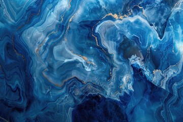 Poster - Detailed view of a blue and gold painted artwork, suitable for design projects