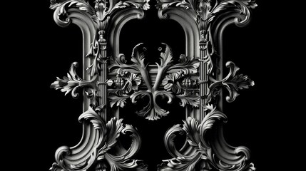 Poster - A black and white photo of a decorative frame. Suitable for various design projects