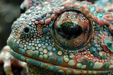 Poster - Close up of a colorful frog's eye, perfect for nature or wildlife themes