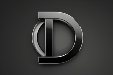 Simple black and silver letter D on a black background. Can be used for graphic design projects