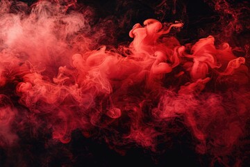 Poster - Close up of red smoke on a black background. Suitable for abstract concepts
