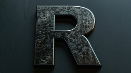 Aufkleber - Detailed shot of a metal letter R, perfect for graphic design projects